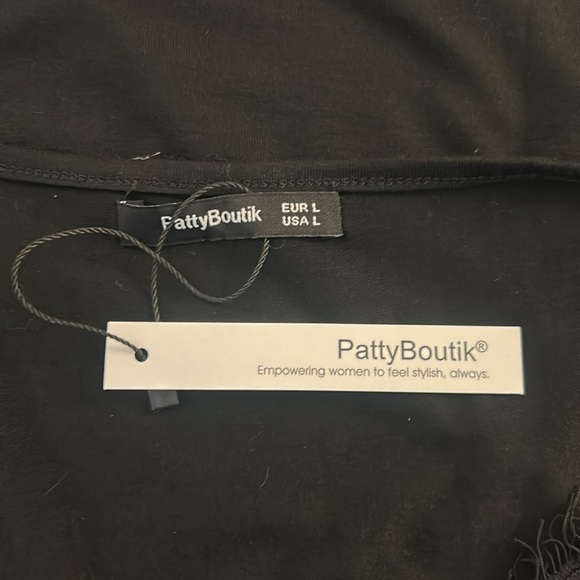 PattyBoutik Black Lace Y2K 90's Goth Whimsical Whimsigoth Gorpcore Top Size L - Picture 4 of 5